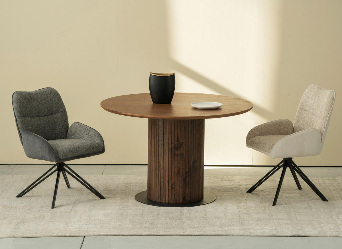 STOL ZA BLAGOVAONICU  boje oraha  drvo, metal, drvni materijal      - boje oraha/crna, Lifestyle, drvni materijal/drvo (120/120/75cm) - MID.YOU