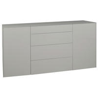 SIDEBOARD Imola  in 179/89/42 cm  - Hellgrau/Schwarz, Design, Glas/Holzwerkstoff (179/89/42cm) - Novel
