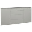 SIDEBOARD Imola  in 179/89/42 cm  - Hellgrau/Schwarz, Design, Glas/Holzwerkstoff (179/89/42cm) - Novel