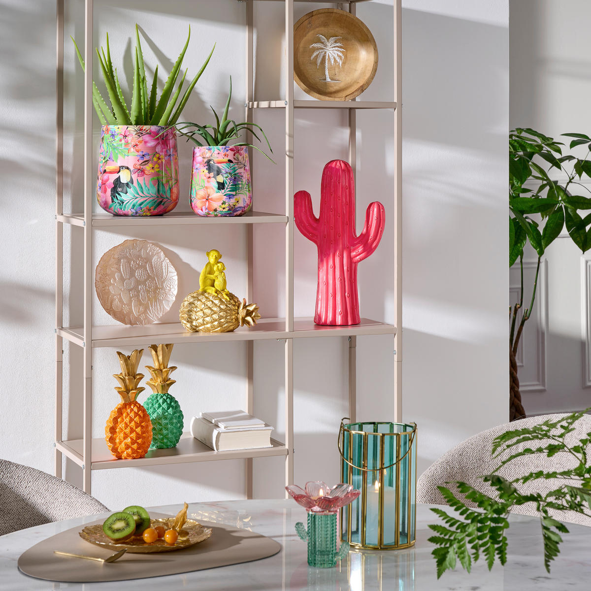 DEKOANANAS - Pink/Gelb, Design, Stein (25cm)