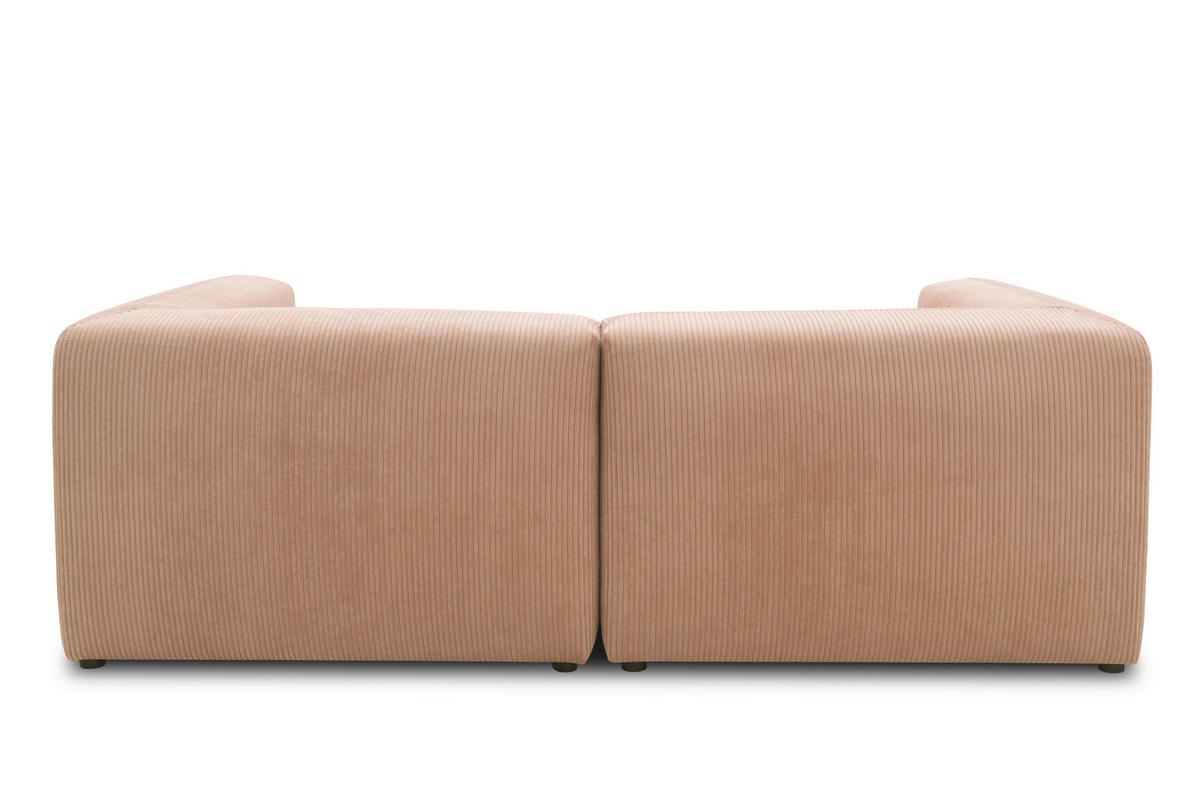 2-SITZER-SOFA in Cord, Mikrofaser Rosa, Roségold  - Roségold/Schwarz, Design, Kunststoff/Textil (216/69/108cm) - MID.YOU