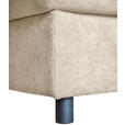 ECKSOFA Naturfarben Flachgewebe  - Schwarz/Naturfarben, KONVENTIONELL, Textil/Metall (252/162cm) - Carryhome