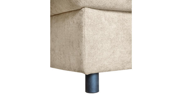 ECKSOFA Naturfarben Flachgewebe - Schwarz/Naturfarben, KONVENTIONELL, Textil/Metall (252/162cm) - Carryhome