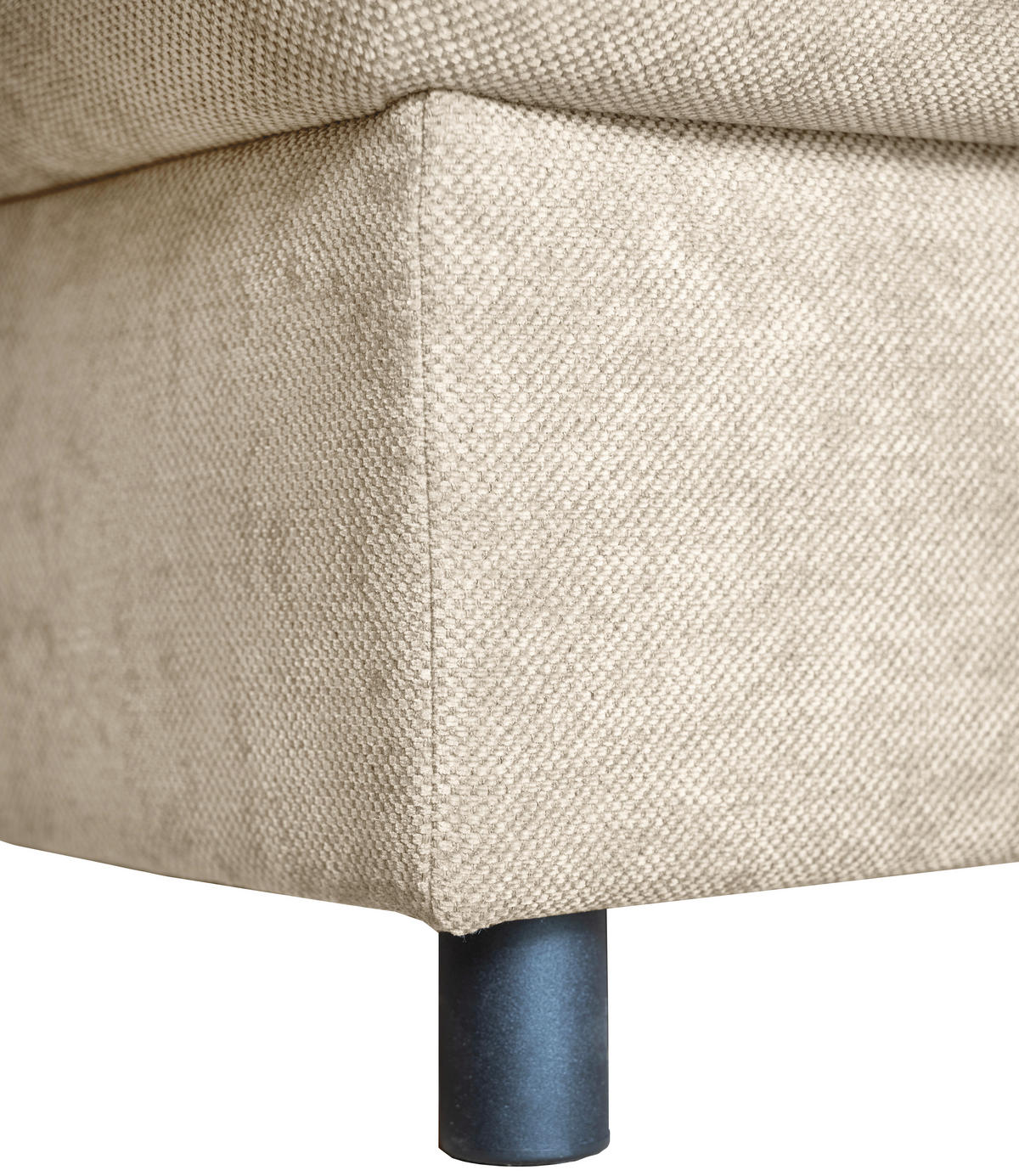 ECKSOFA in Flachgewebe Naturfarben  - Schwarz/Naturfarben, KONVENTIONELL, Textil/Metall (252/162cm) - Carryhome