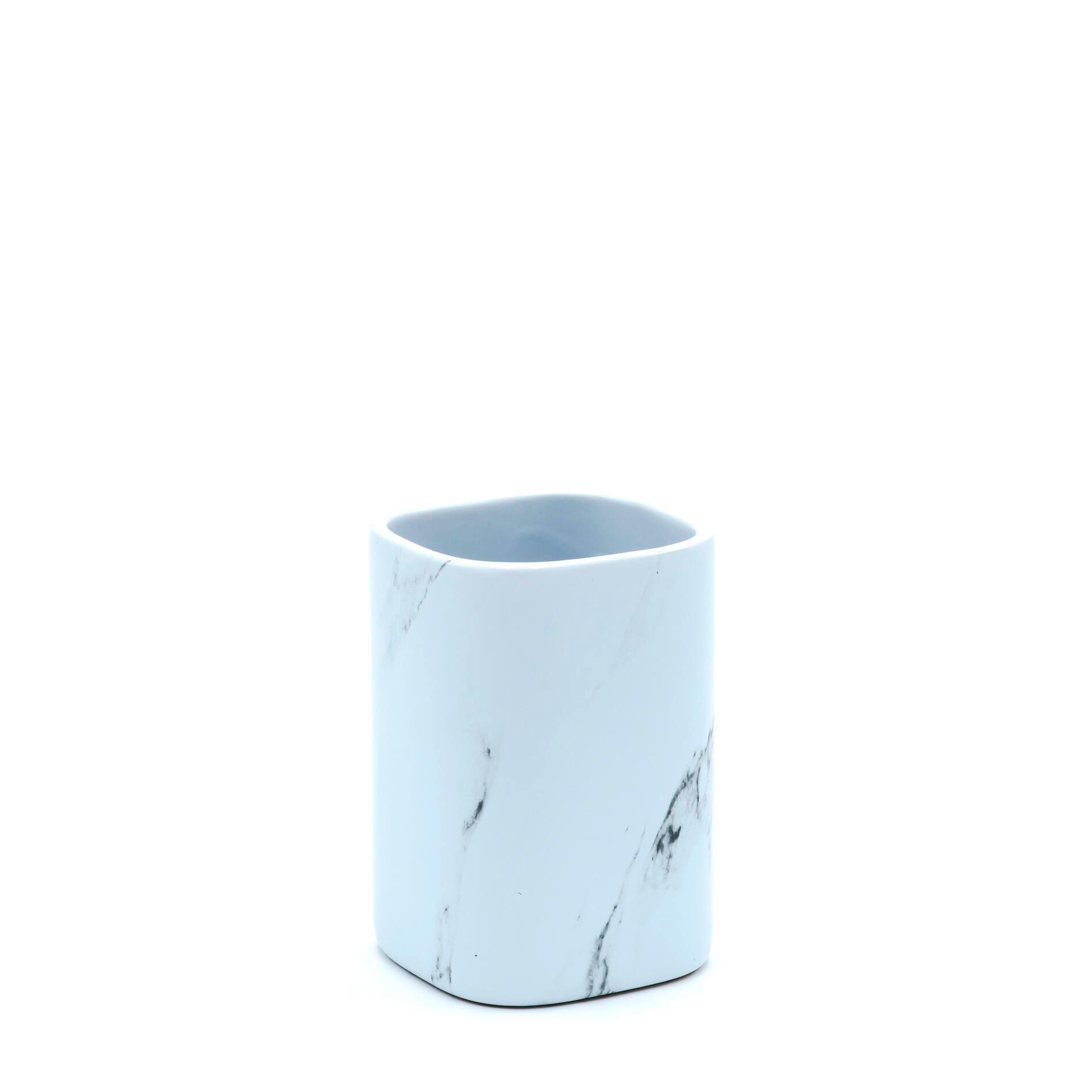 ZAHNPUTZBECHER Keramik  - Weiß, Basics, Keramik (7,5/10,9/7,5cm) - Sadena