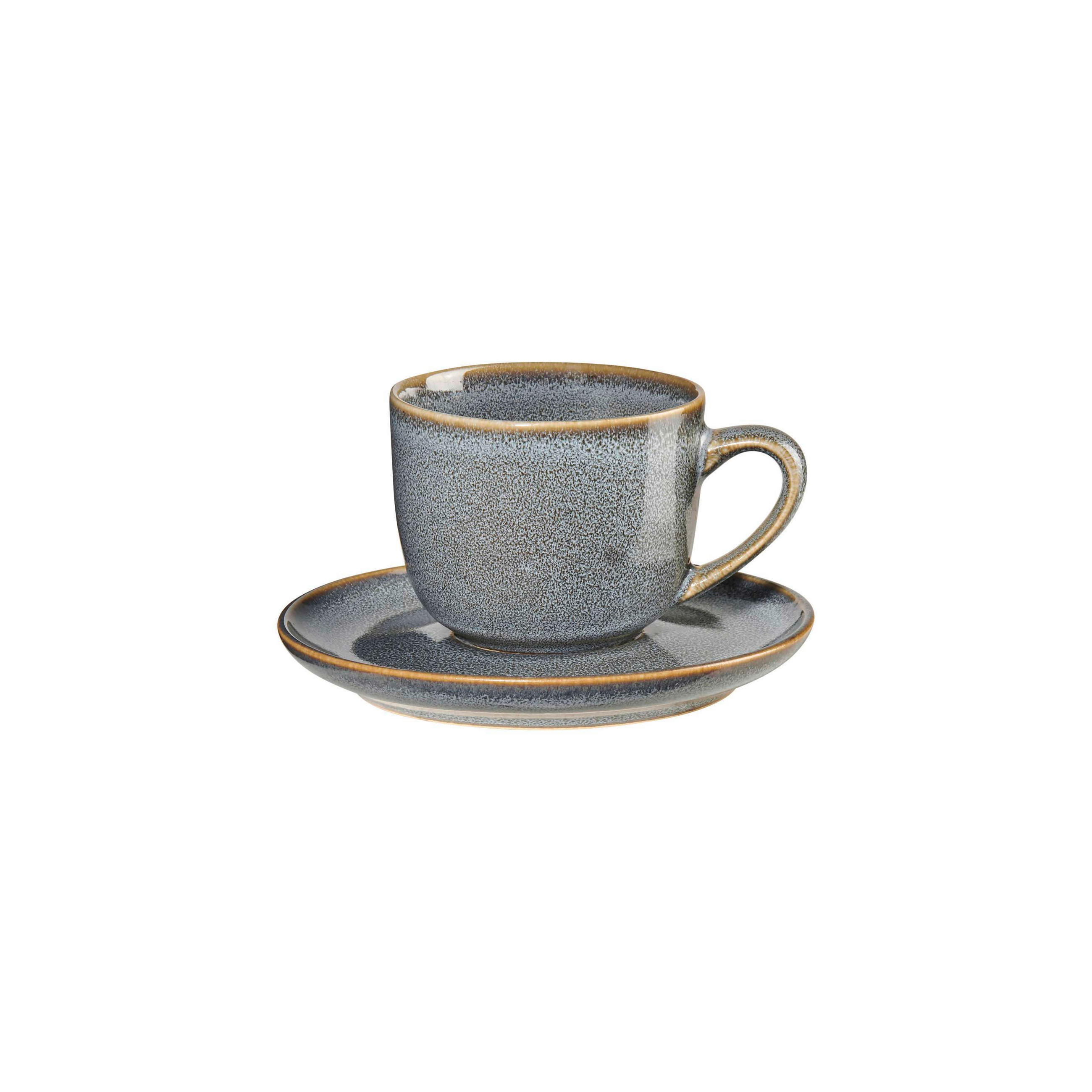 ESPRESSOTASSE MIT UNTERTASSE - Blau, Design, Stein (8,5/5,5cm) - ASA
