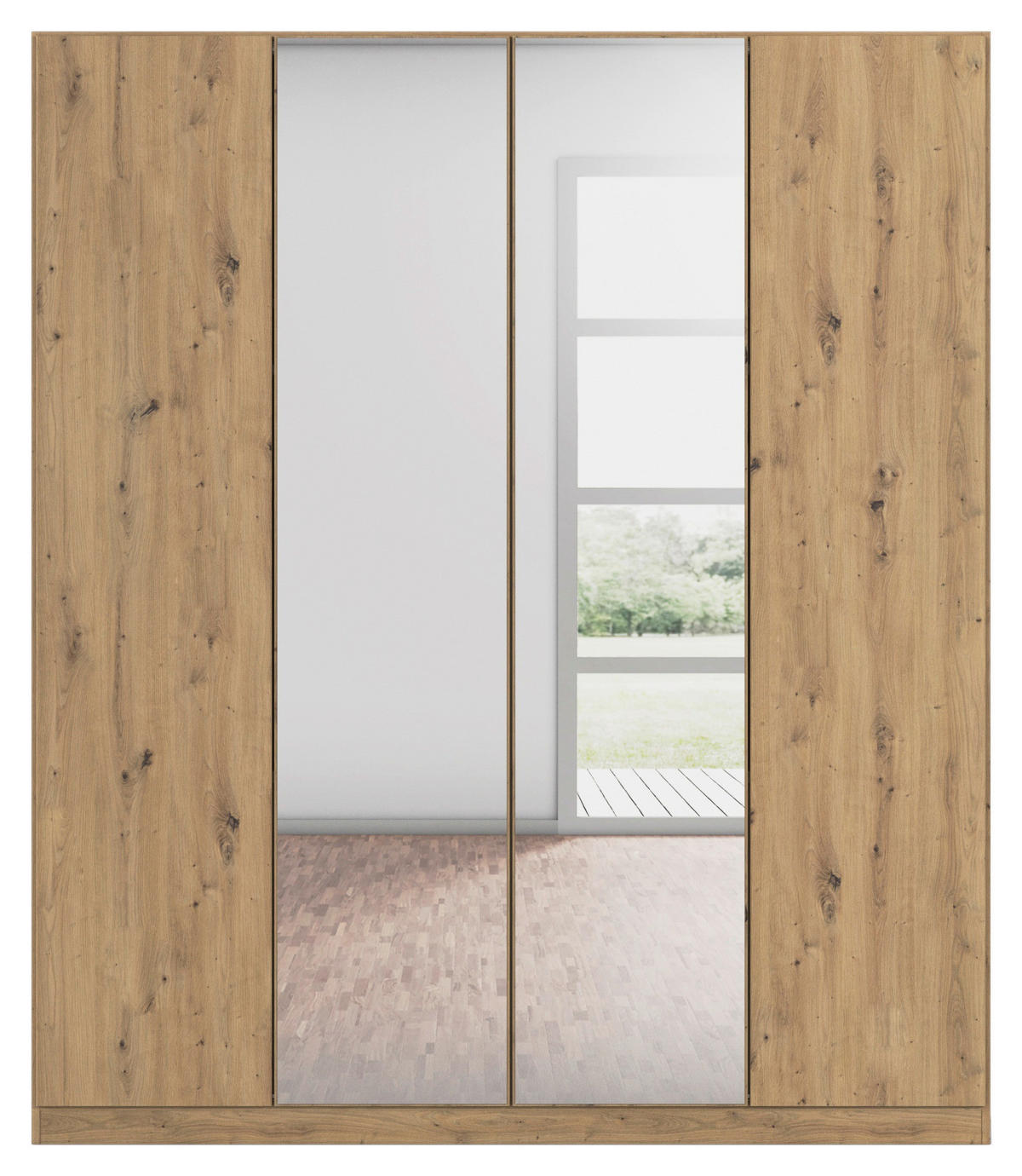 FALTTÜRENSCHRANK in Eiche Artisan  - Eiche Artisan, Holzwerkstoff (181/210/54cm) - Boxxx