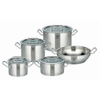KOCHTOPFSET ELO Gourmet Plus 6-teilig  - Edelstahlfarben/Transparent, Design, Glas/Metall - ELO