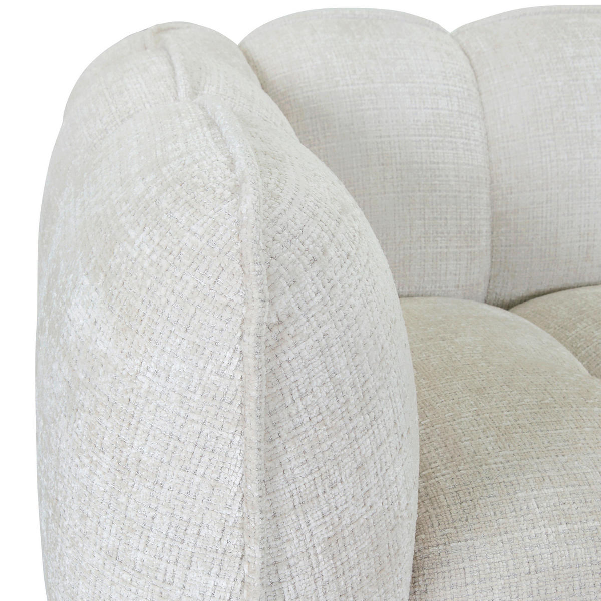 BIGSOFA in Chenille Creme  - Creme/Schwarz, Konventionell, Kunststoff/Textil (217/74/100cm) - Carryhome