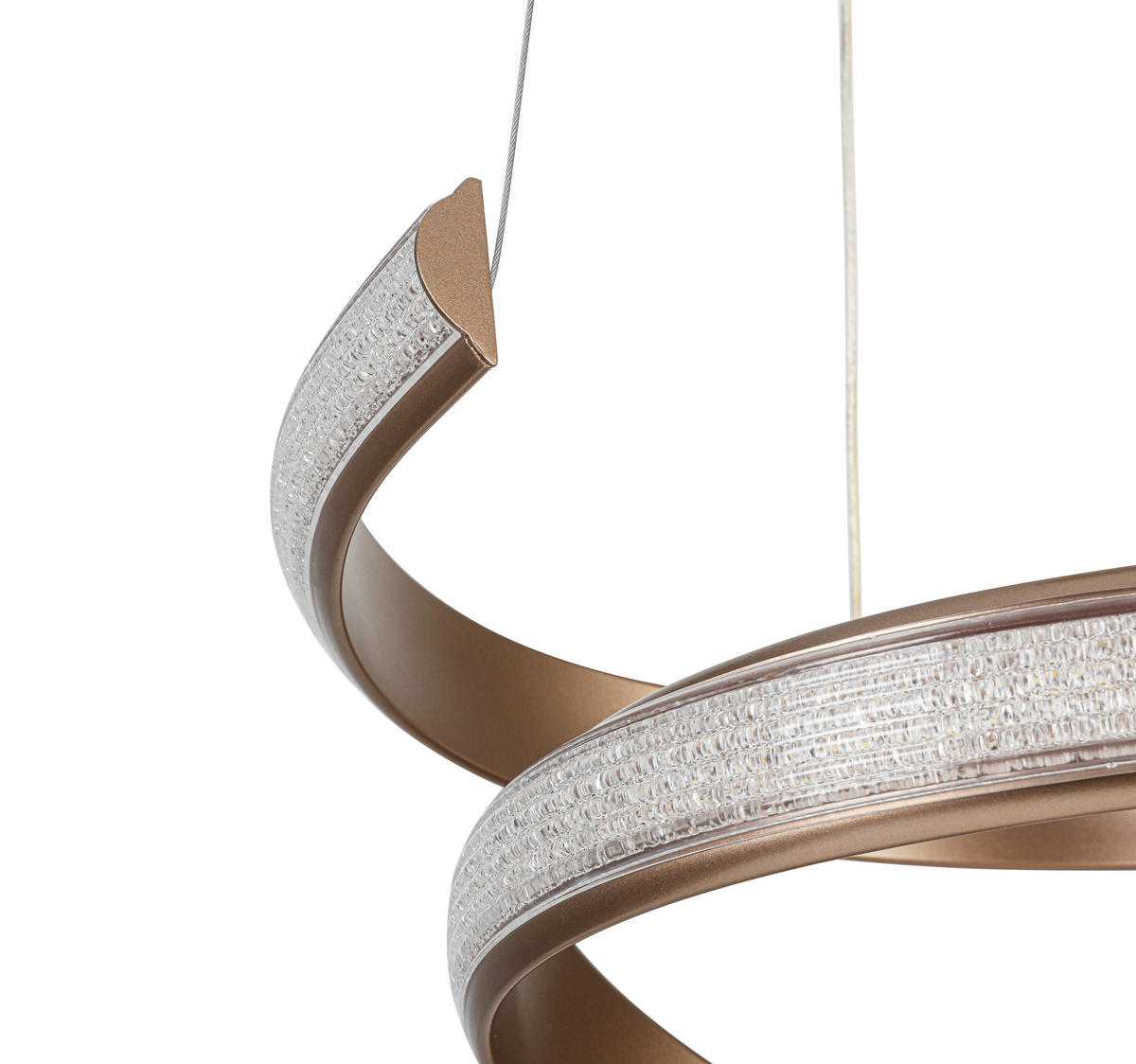 Lampă Suspendată Cu Led 37/150 cm  - cappuccino/transparent, Design, plastic/metal (37/150cm) - Novel