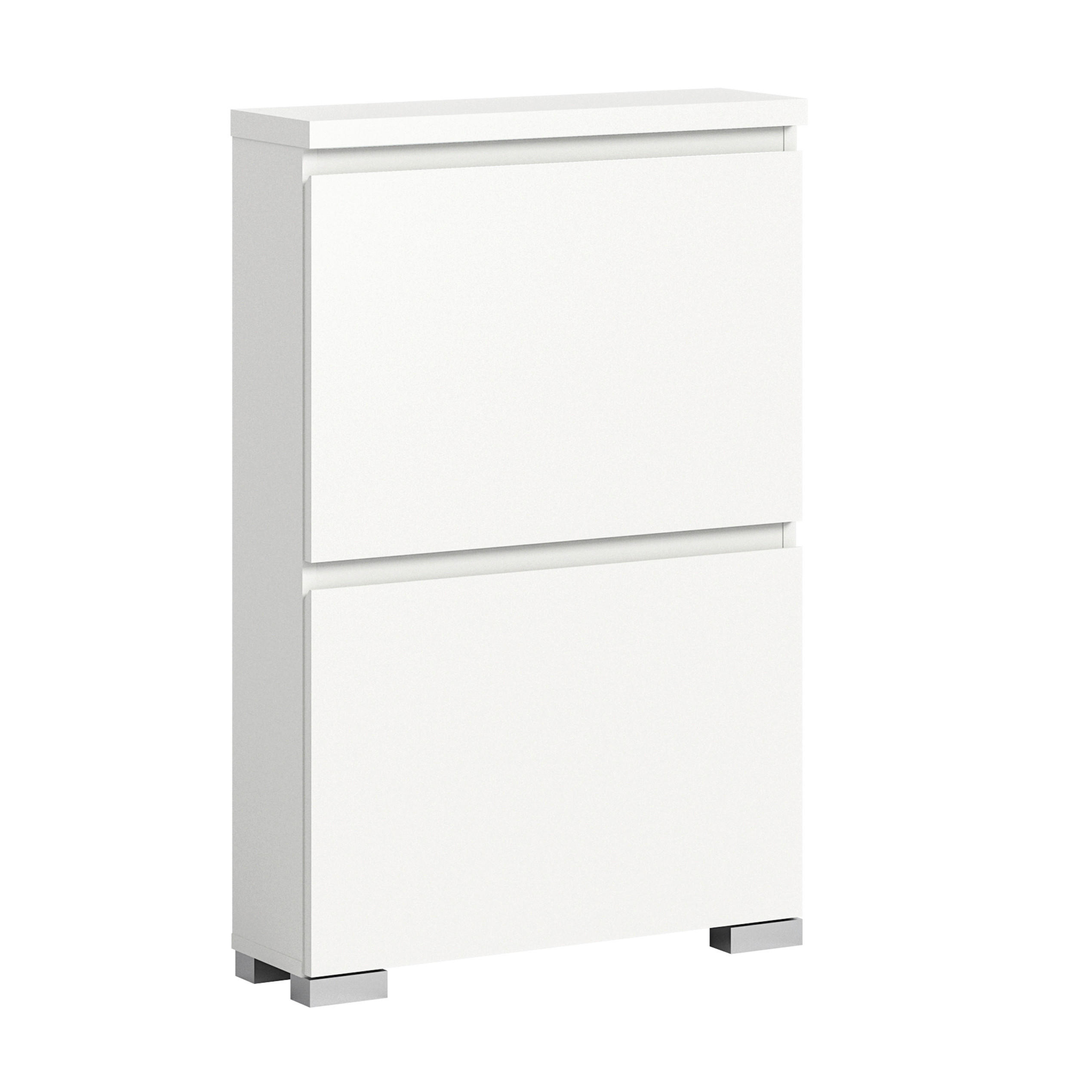 OMARA Z LOPUTAMI ZA ČEVLJE bela - srebrne barve/bela, Moderno, leseni material (60/91/18cm) - Mömax