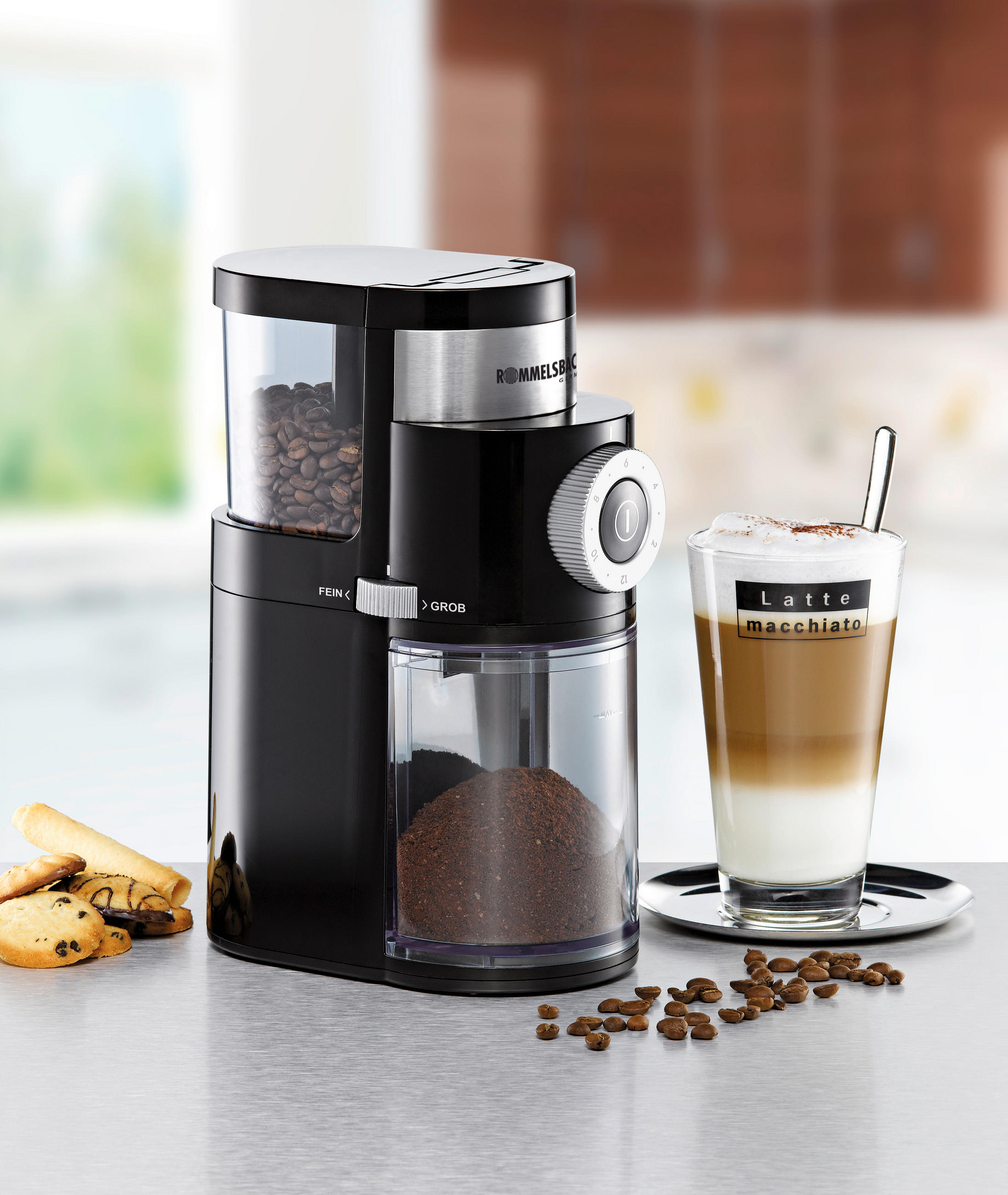 KAFFEEMÜHLE  - Schwarzchrom, Basics (11.2/26.5/18.5cm) - Rommelsbacher