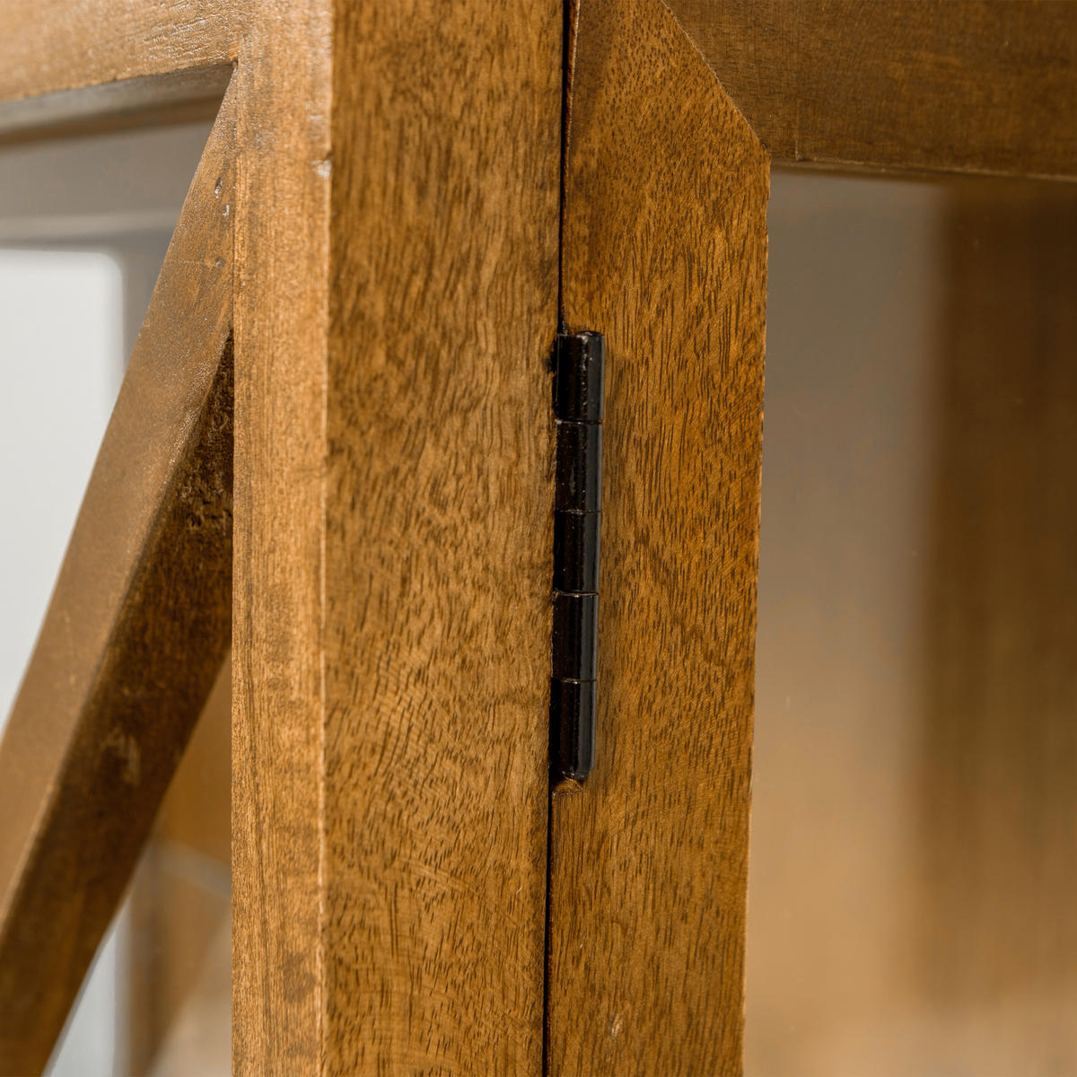 VITRINE Kella in massiv Mangoholz Naturfarben  - Naturfarben, Design, Glas/Holz (100/132/44cm) - Livetastic