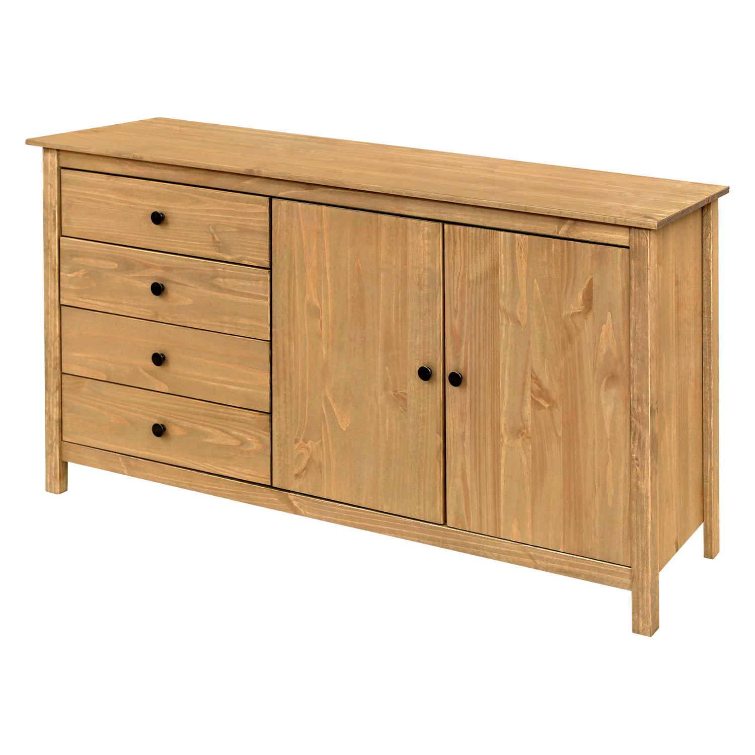 KOMMODE , 150/80/40 cm, 4 Schublade(n)  - Messingfarben/Naturfarben, Basics, Holz/Metall (150/80/40cm) - Livetastic