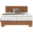 BOXSPRINGBETT 160/200 cm  in Eichefarben, Orange  - Eichefarben/Orange, Natur, Holz/Textil (160/200cm) - Valnatura