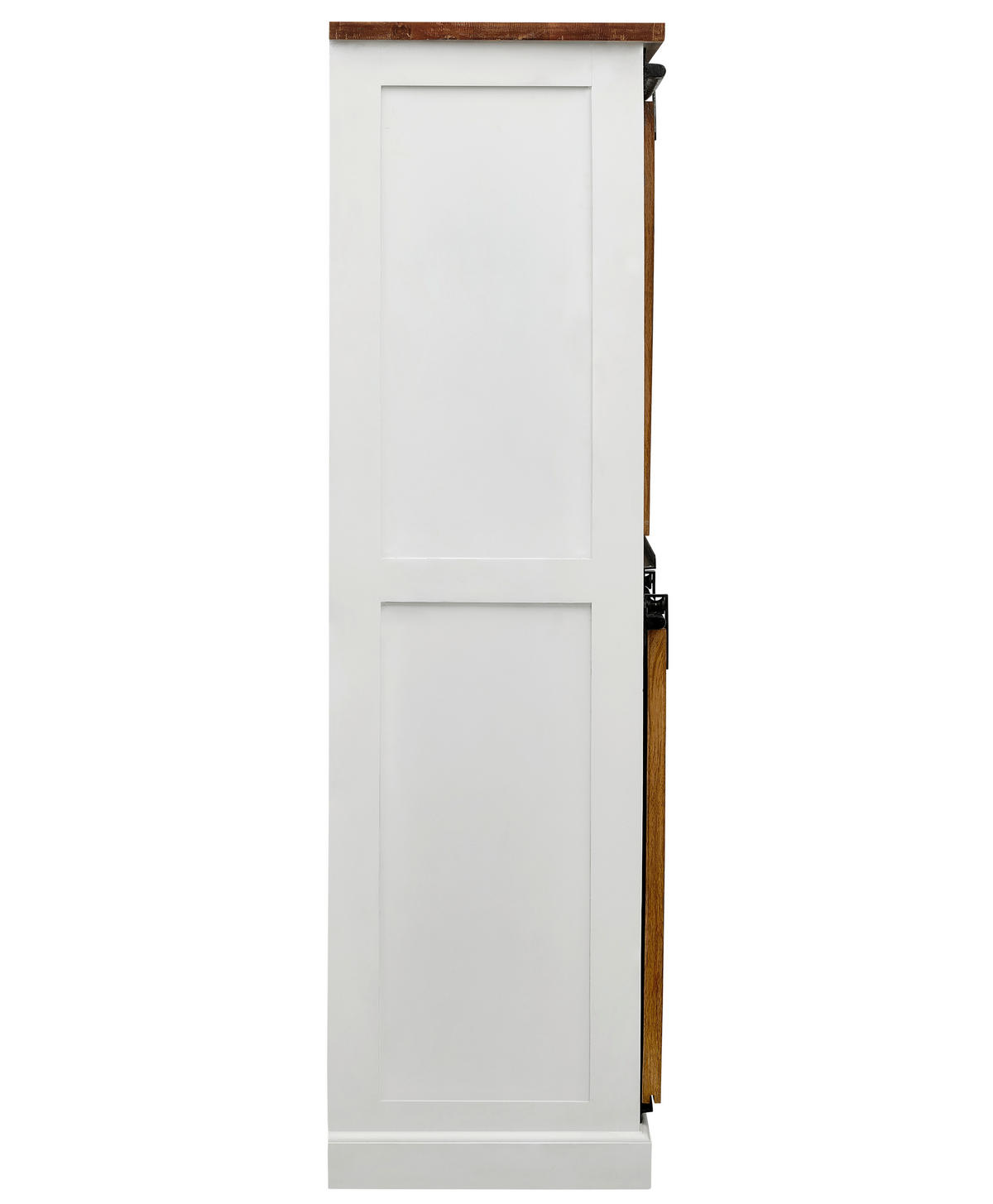 VITRÍNA, mangové dřevo, přírodní barvy, černá, bílá, 100/160/45 cm - bílá/černá, Lifestyle, kov/dřevo (100/160/45cm) - MID.YOU