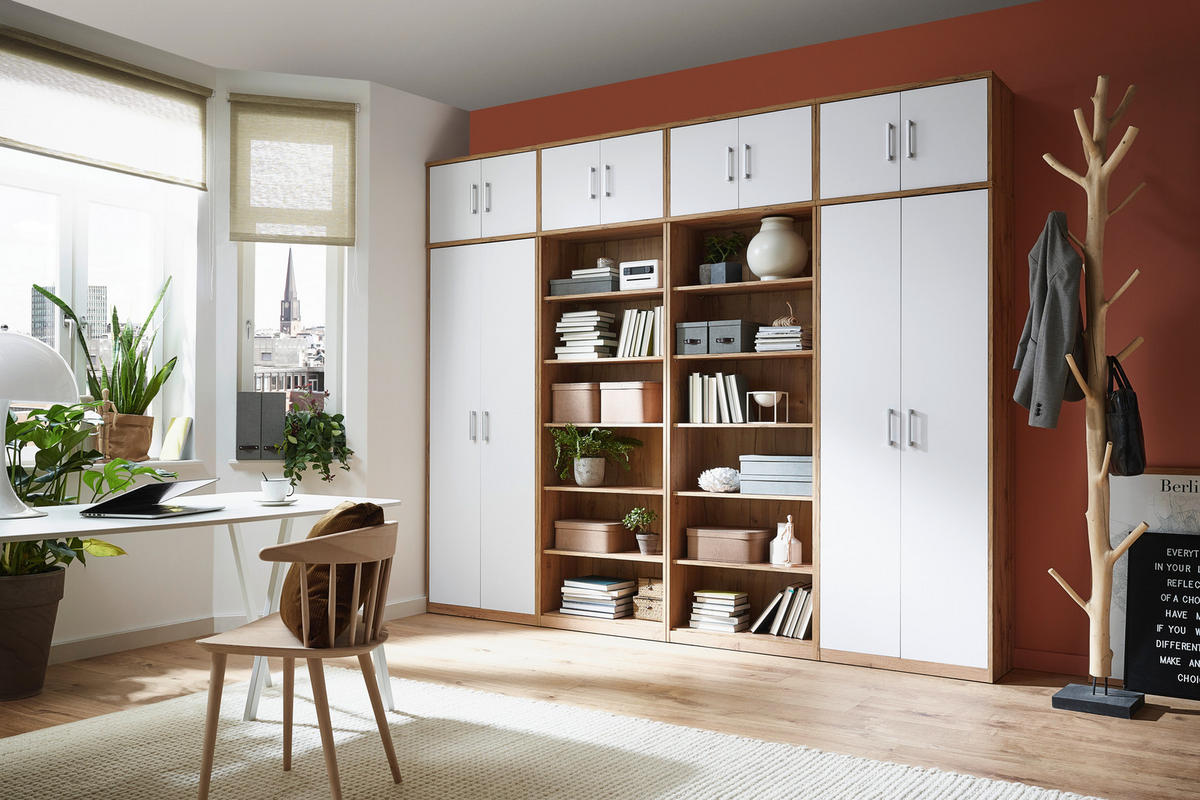 KOMMODE  in 38/84/36 cm  - Silberfarben/Eiche Wotan, KONVENTIONELL, Holzwerkstoff/Kunststoff (38/84/36cm) - Xora