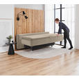 BOXSPRINGSOFA Flachgewebe Hellbraun  - Hellbraun/Schwarz, KONVENTIONELL, Textil/Metall (204/93/100cm) - Novel