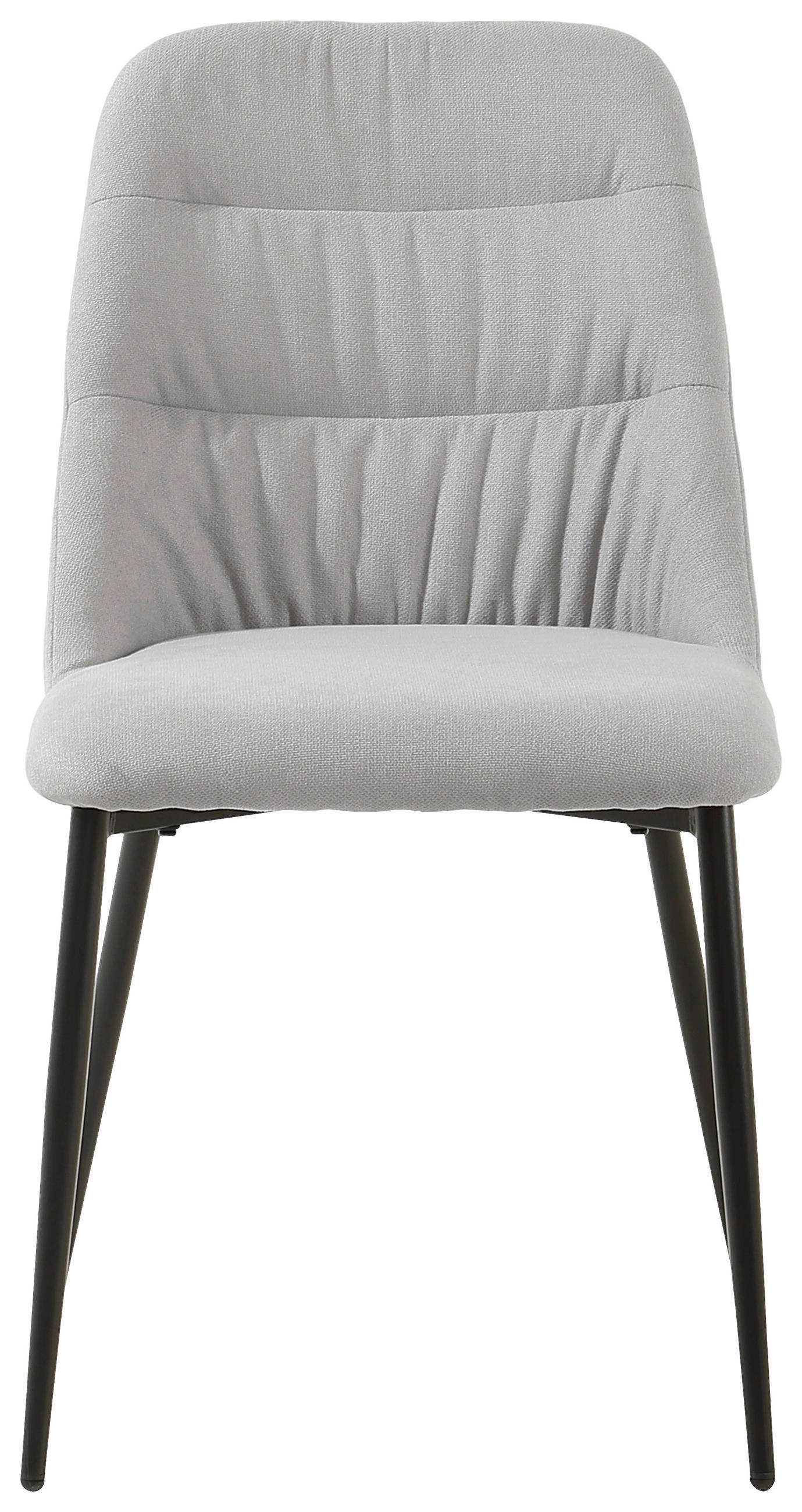 STUHL Leinenoptik Schwarz, Hellgrau  - Hellgrau/Schwarz, Design, Textil/Metall (46,5/86,5/58cm) - Ti'me