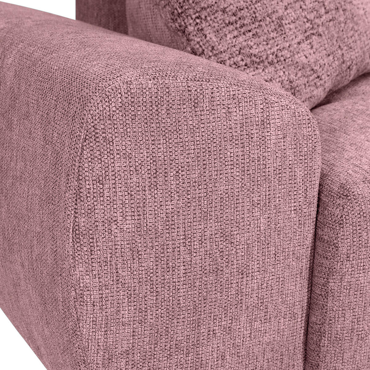 ECKSOFA  in Flachgewebe Altrosa  - Schwarz/Altrosa, KONVENTIONELL, Textil/Metall (295/180cm) - Carryhome