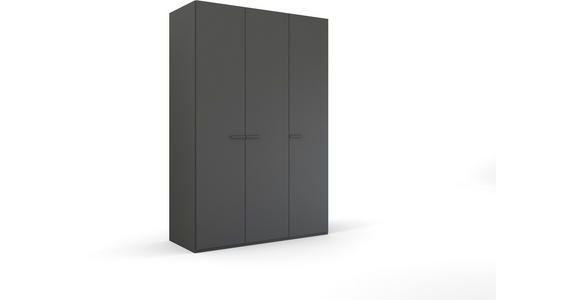 DREHTÜRENSCHRANK 151/223/60 cm 3-türig Graphitfarben - Graphitfarben, Trend, Glas/Holzwerkstoff (151/223/60cm) - Novel