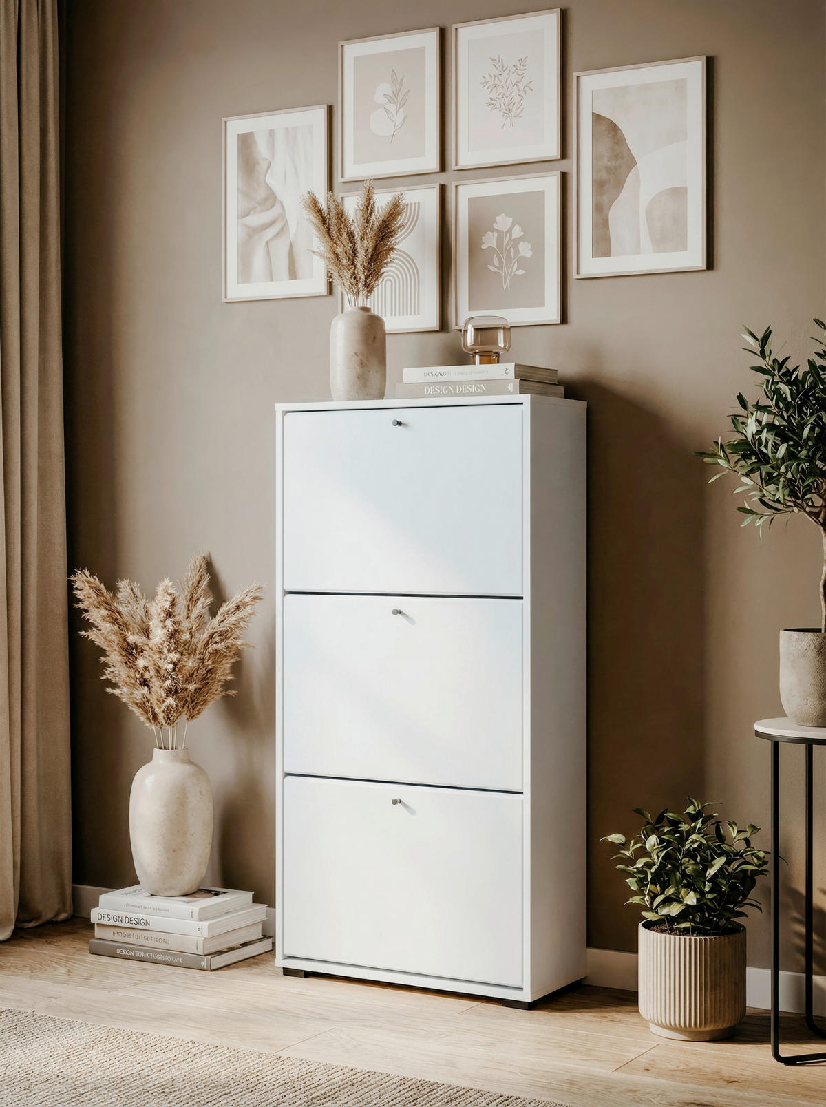 SCHUHKIPPER  in 58/133/25 cm  - Schwarz/Weiß, Design, Holzwerkstoff/Kunststoff (58/133/25cm) - MID.YOU