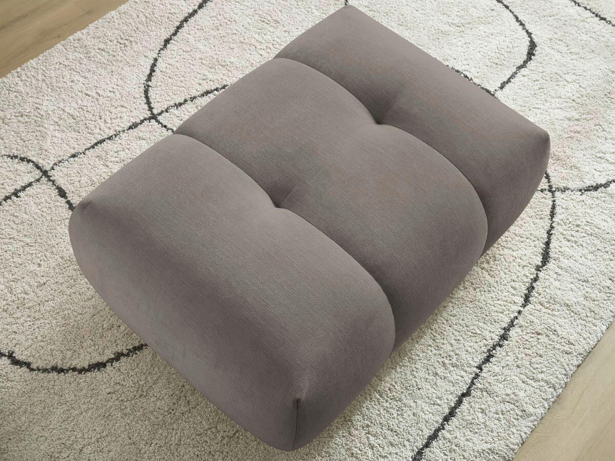 HOCKER FUJI  Leinenoptik Taupe  - Taupe/Schwarz, MODERN, Kunststoff/Textil (112/44/80cm)