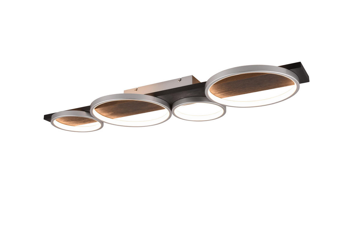 LED-DECKENLEUCHTE    100/7,5/34,5 cm  - Titanfarben/Schwarz, Design, Holz/Metall (100/7,5/34,5cm) - Trio Leuchten