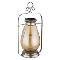 SOLÁRNÍ SVÍTIDLO 17/15/36,5 cm - oranžová/černá, Design, kov/plast (17/15/36,5cm) - Globo