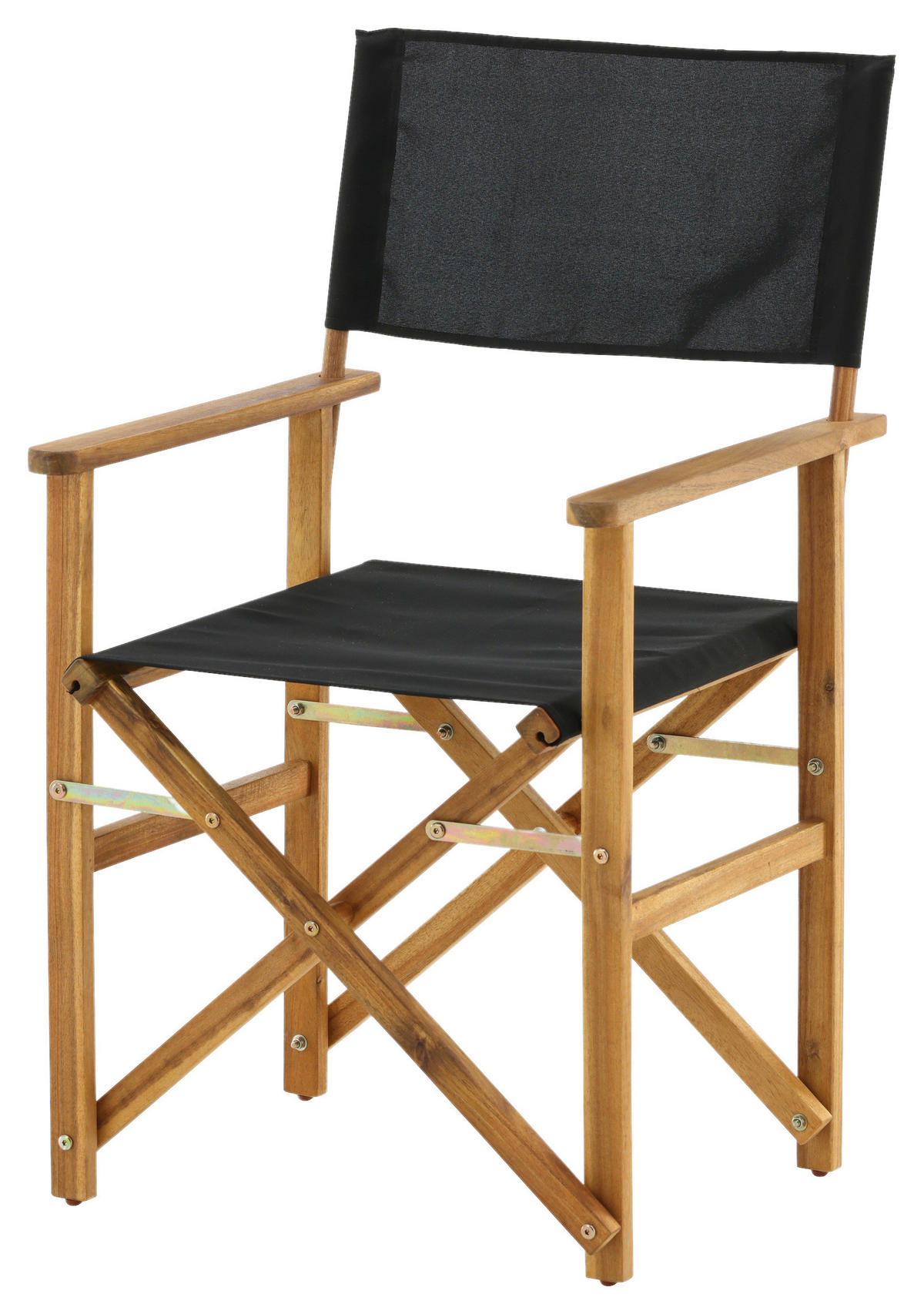 KLAPPSTUHL Textilgeflecht Akazie massiv Schwarz, Akaziefarben  - Schwarz/Akaziefarben, KONVENTIONELL, Holz/Textil (53/90/55cm) - Gardenson