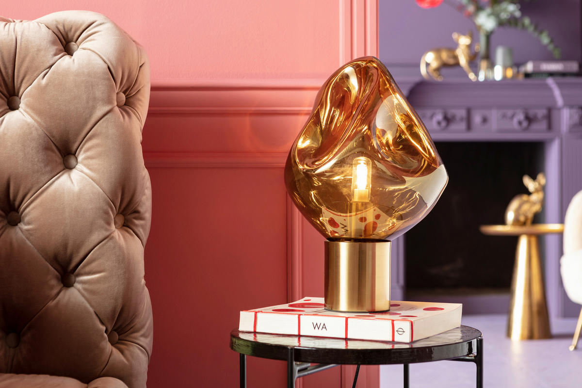 TISCHLEUCHTE 53349 Tischleuchte Supernova 25/38/25 cm 25/38/25 cm  - Goldfarben, Design, Glas/Metall (25/38/25cm) - Kare-Design