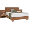 BOXSPRINGBETT 160/200 cm  in Eichefarben, Orange  - Eichefarben/Orange, Natur, Holz/Textil (160/200cm) - Valnatura