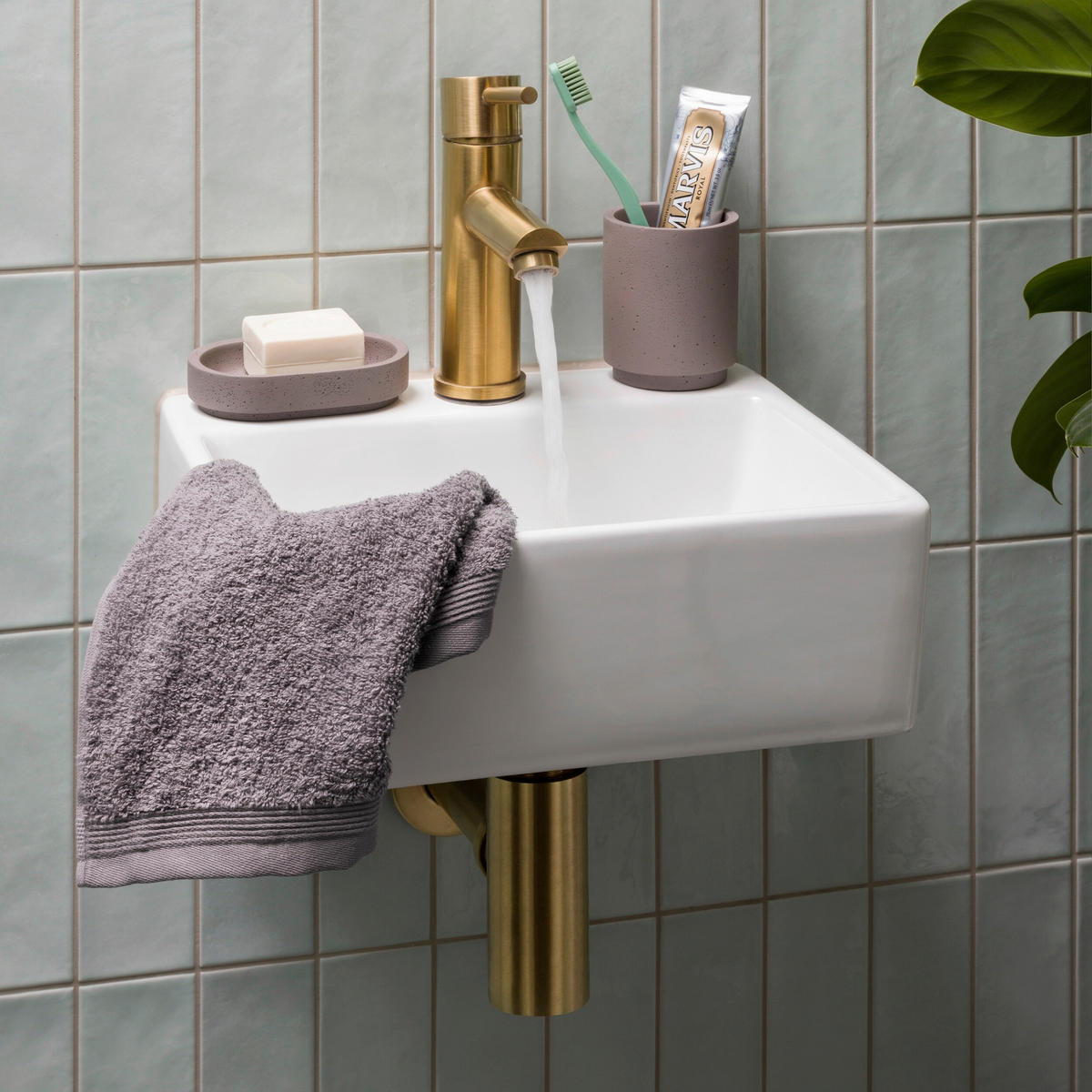 ZAHNBÜRSTENHALTER SOLID  - Grau, Basics (7,5/7,5/9,5cm) - Moeve