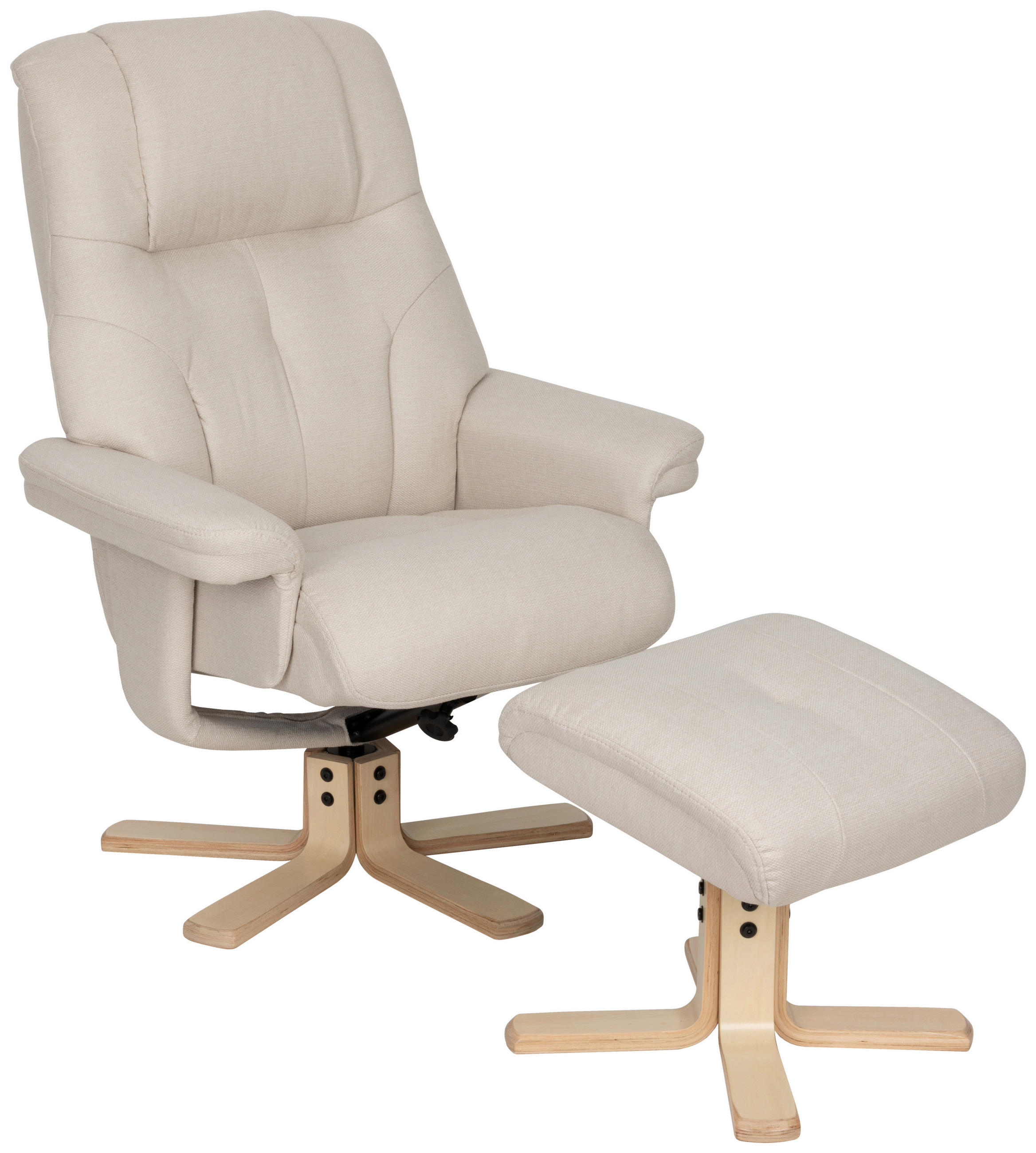 RELAXSESSELSET Webstoff    - Creme/Naturfarben, Design, Holz/Textil (80/109/79cm) - Livetastic