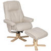 RELAXSESSELSET Webstoff    - Creme/Naturfarben, Design, Holz/Textil (80/109/79cm) - Livetastic