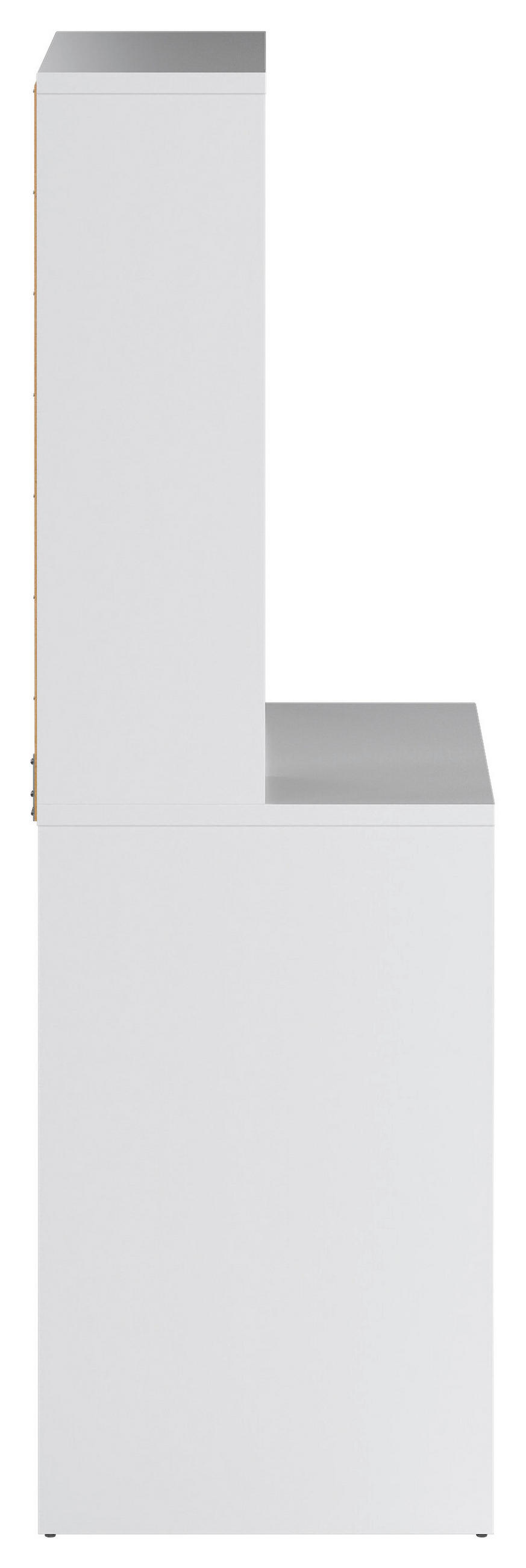 SCHREIBTISCH 149/48,2/156,2 cm Weiss Hochglanz Stauraum  - Weiss Hochglanz, Modern, Holzwerkstoff (149/48,2/156,2cm) - P & B