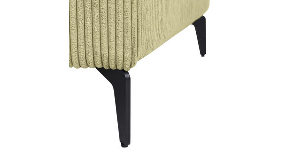 ECKSOFA in Cord Hellgrün  170/285 cm  - Schwarz/Hellgrün, KONVENTIONELL, Textil/Metall (170/285cm) - Carryhome