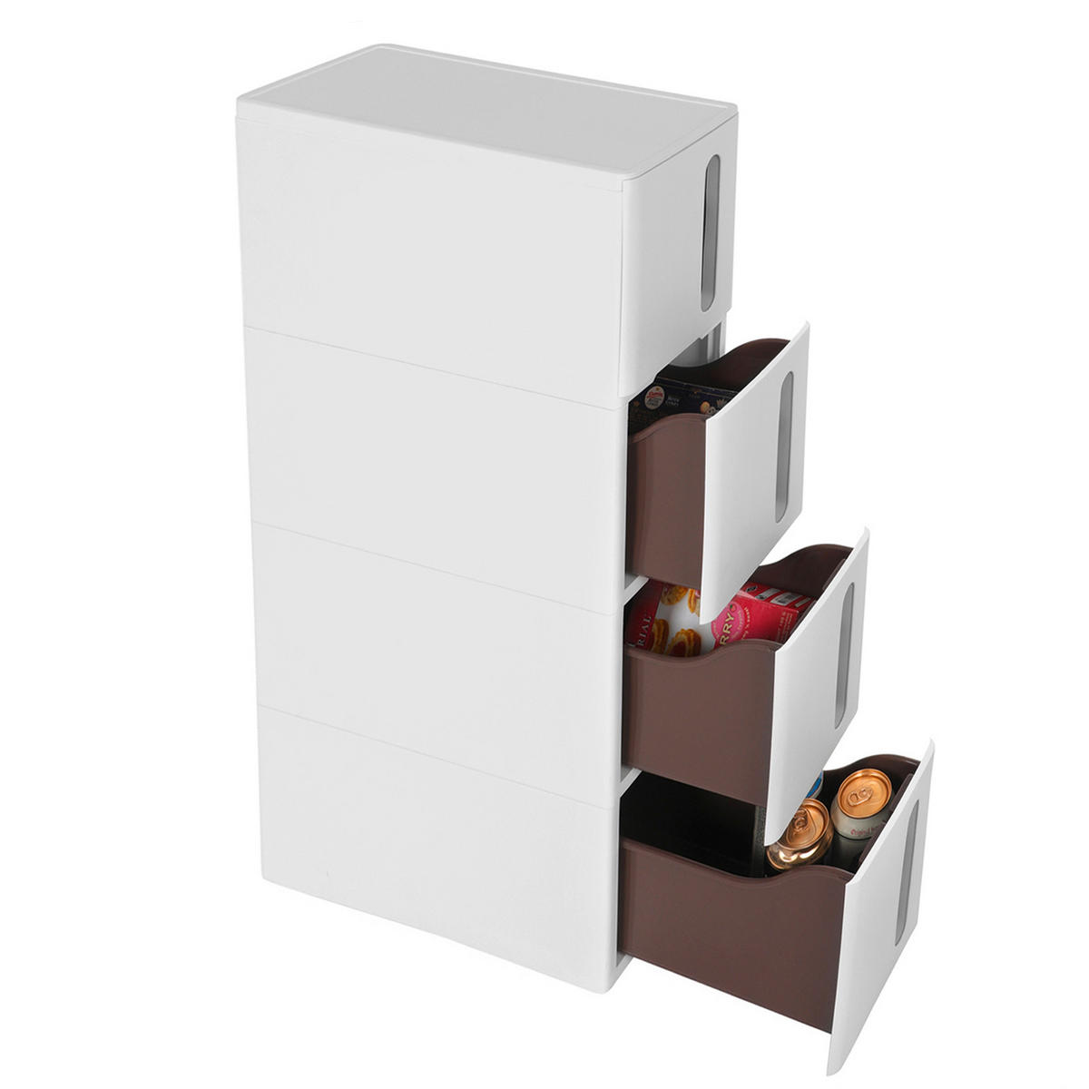 KÜCHENREGAL  - Braun/Weiß, Basics, Kunststoff (17/83/45cm)