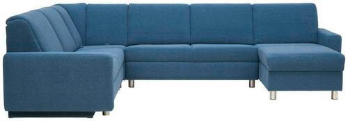 WOHNLANDSCHAFT in Jacquard Blau, Petrol  - Blau/Petrol, KONVENTIONELL, Kunststoff/Textil (236/322/158cm) - Sedda