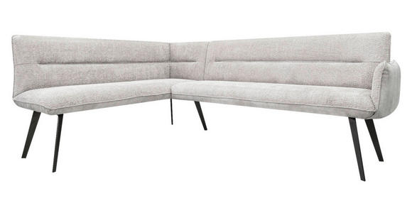 ECKBANK 170/248 cm in Schwarz, Hellgrau - Hellgrau/Schwarz, Design, Textil/Metall (170/248cm) - Voleo