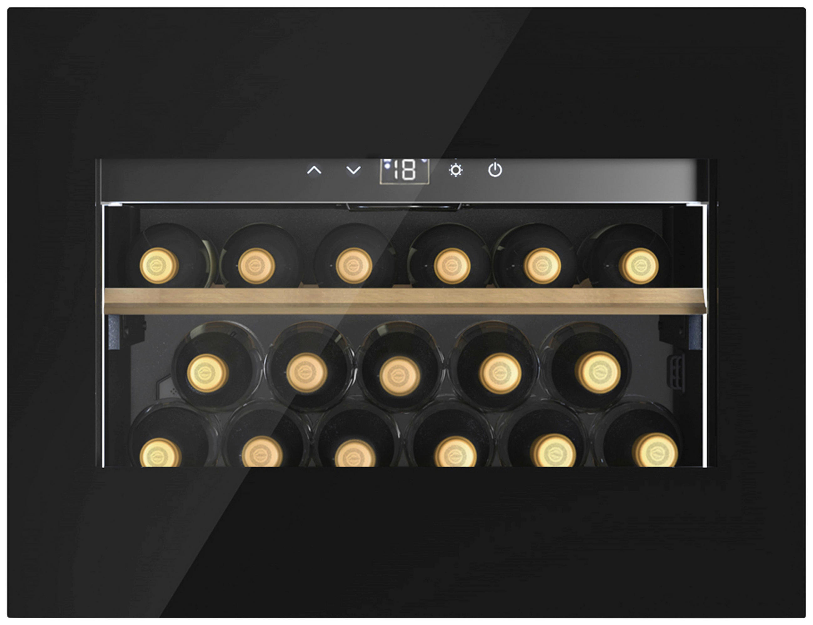 WEINKÜHLSCHRANK WineExcellence WE 17  - Schwarz, Basics, Glas (59,5/45,5/57,5cm) - CASO Design