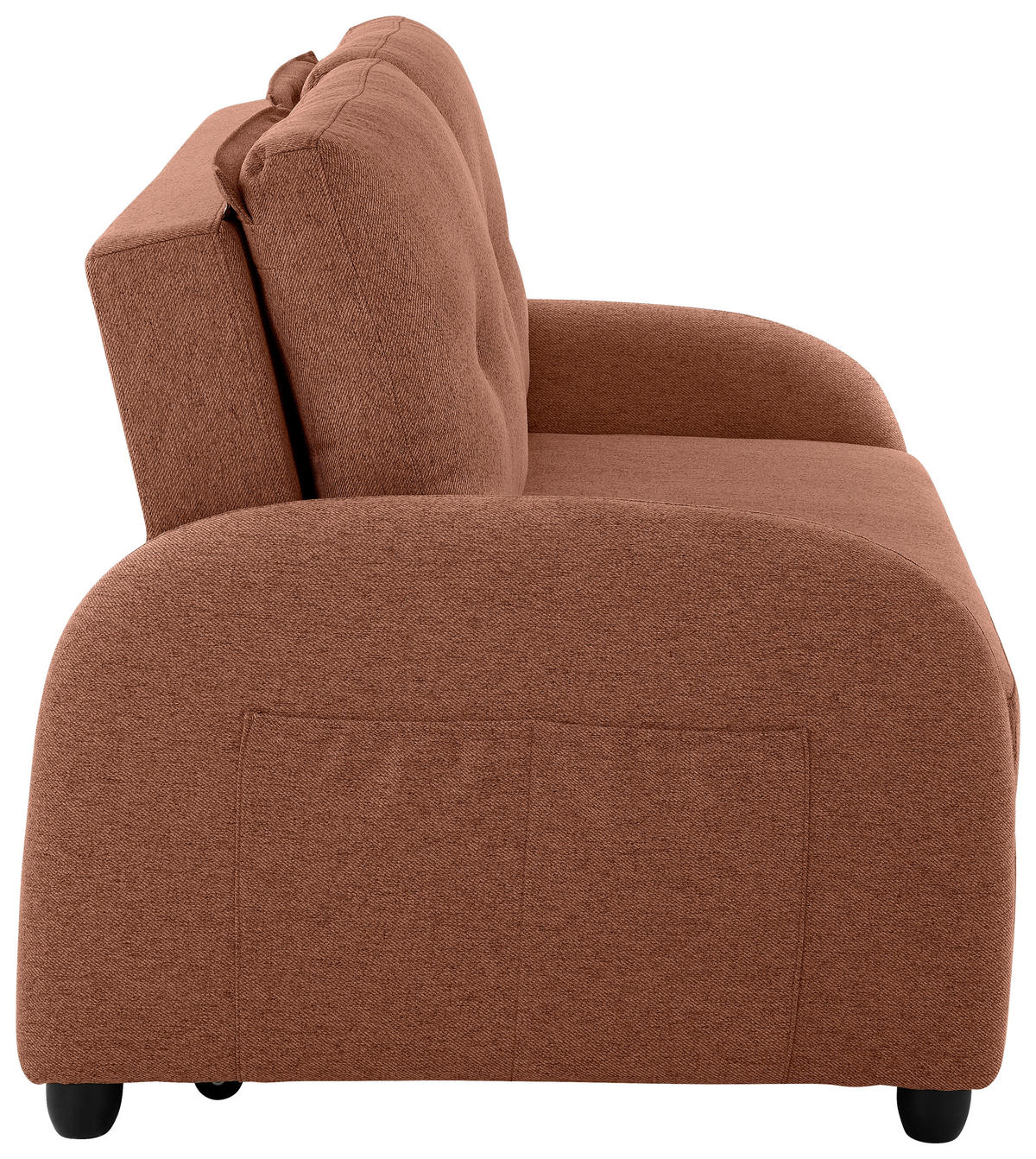 SCHLAFSOFA in Textil Rostfarben  - Rostfarben/Schwarz, Design, Kunststoff/Textil (140/94/95cm) - Livetastic