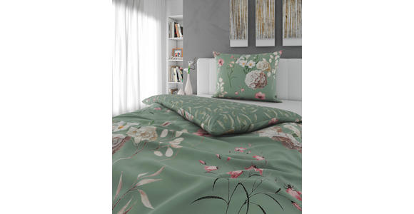 WENDEBETTWÄSCHE 2-teilig Flanell 140/200 cm  - Grün, KONVENTIONELL, Textil (140/200cm) - Esposa
