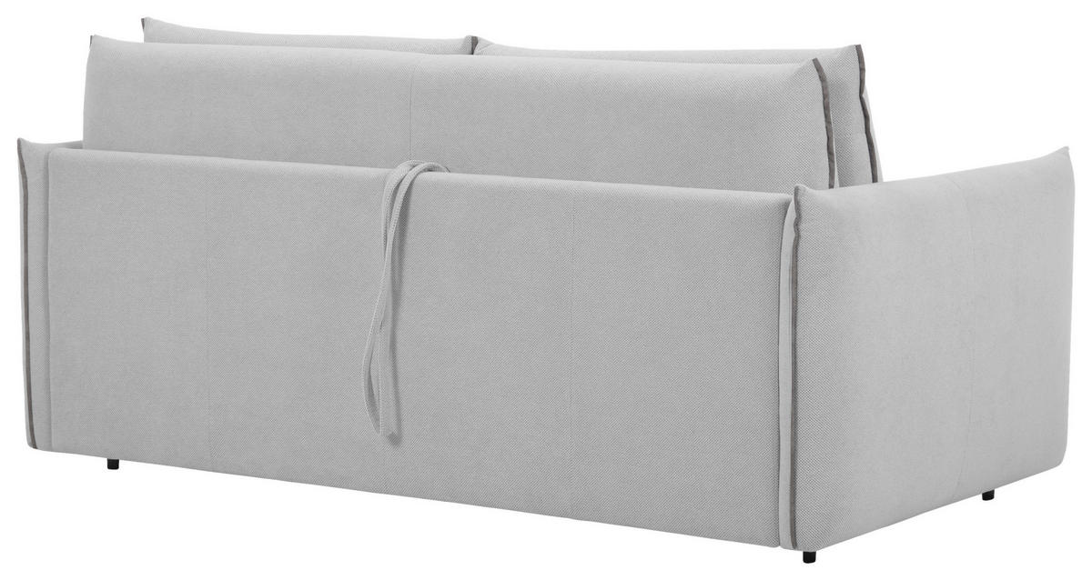SCHLAFSOFA Webstoff Grau, Hellgrau  - Hellgrau/Schwarz, KONVENTIONELL, Kunststoff/Textil (185/86/104cm) - Carryhome