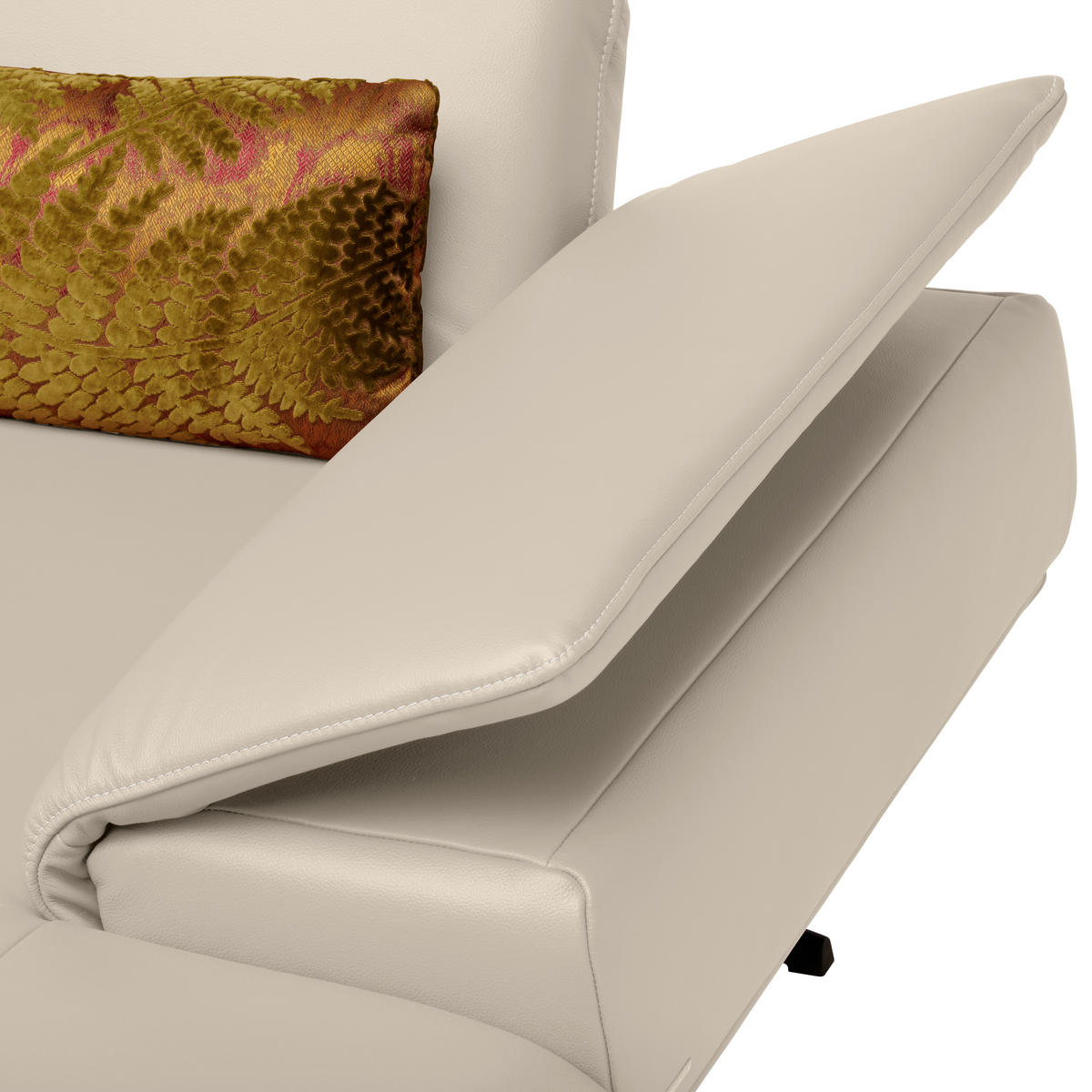 ECKSOFA in Echtleder Ecru  - Ecru/Beige, Design, Leder/Metall (239/150cm) - Koinor