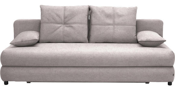 SCHLAFSOFA in Textil Hellgrau - Hellgrau/Schwarz, Design, Kunststoff/Textil (208/73-90/102cm) - Hom`in