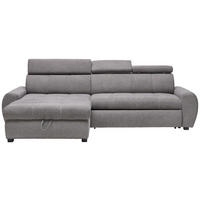 ECKSOFA in Webstoff Grau  173/276 cm  - Schwarz/Weiß, Design, Kunststoff/Textil (173/276cm) - Stylife