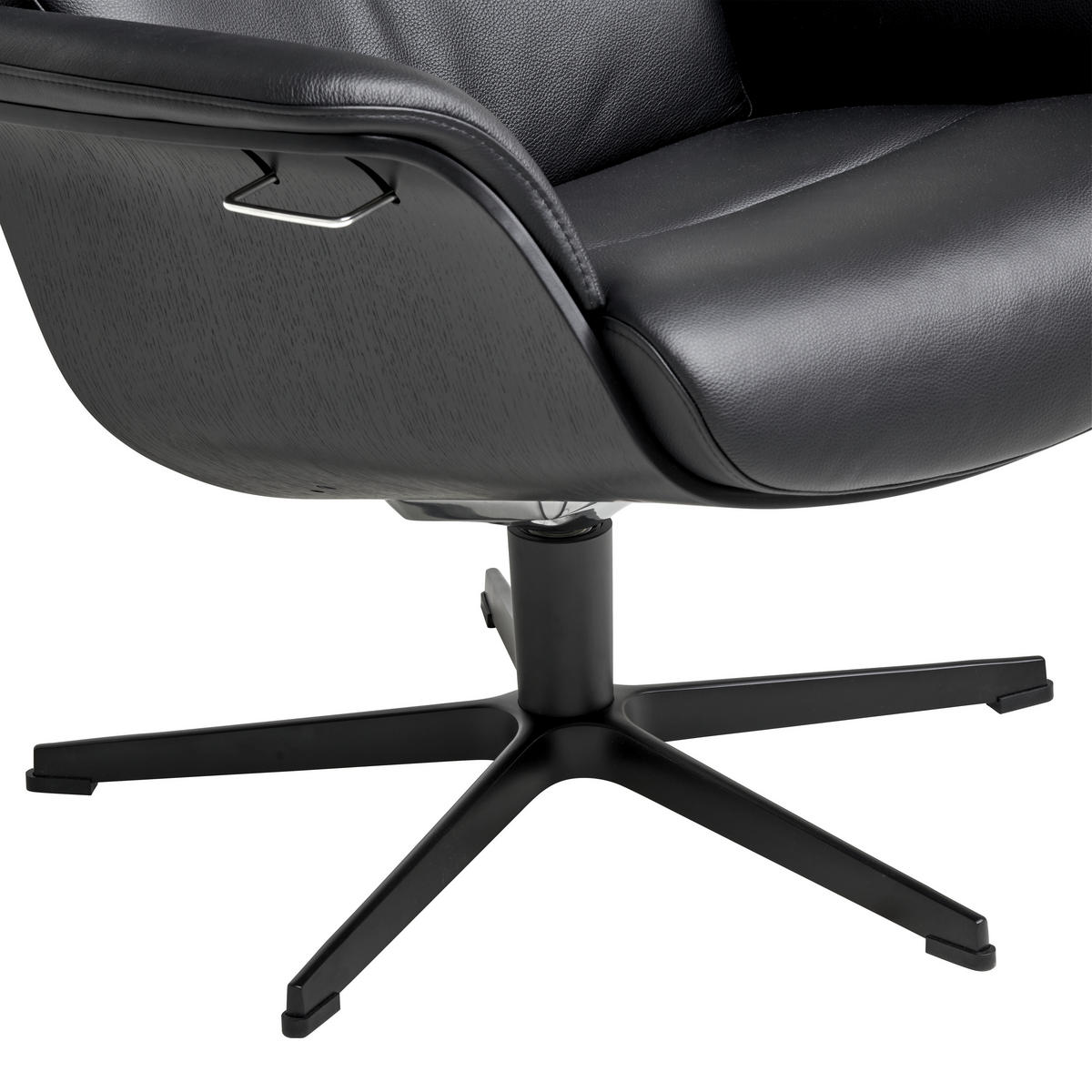 RELAXSESSEL in Leder Schwarz  - Schwarz, Natur, Leder/Metall (81/110/80cm) - Conform