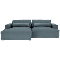 ECKSOFA Struktur Blaugrau  - Blaugrau/Schwarz, Design, Kunststoff/Textil (187/267cm) - Stylife