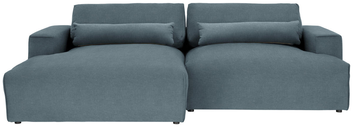 ECKSOFA Struktur Blaugrau  - Blaugrau/Schwarz, Design, Kunststoff/Textil (187/267cm) - Stylife